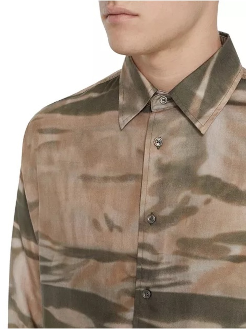 Diesel S-Fluid-CMF Oversized Lyocell Shirt XL Abstract Camo Print NWT - Picture 11 of 13